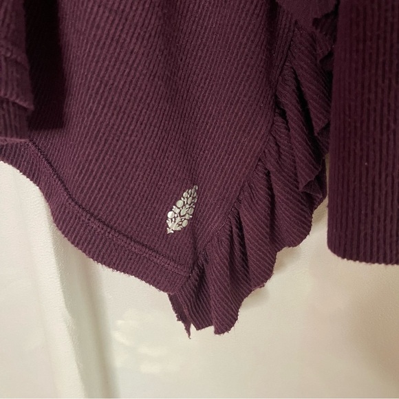 Free People Movement Come Closer oversized top maroon burgundy‎ Large - Picture 4 of 5